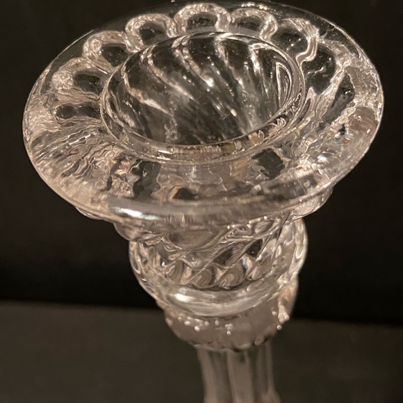 Vallerysthal Portieux France Bavards Dolphin & Snake Pressed Glass Candlestick - Picture 5 of 6